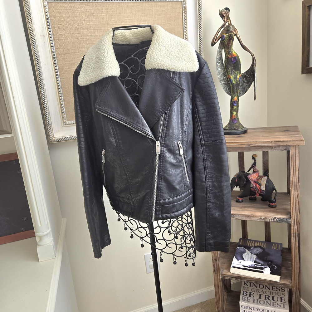 Collection B Women's Black Leather Jacket